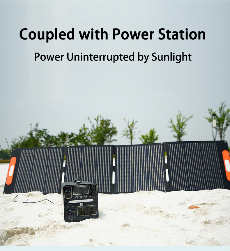 Solar panel with power station